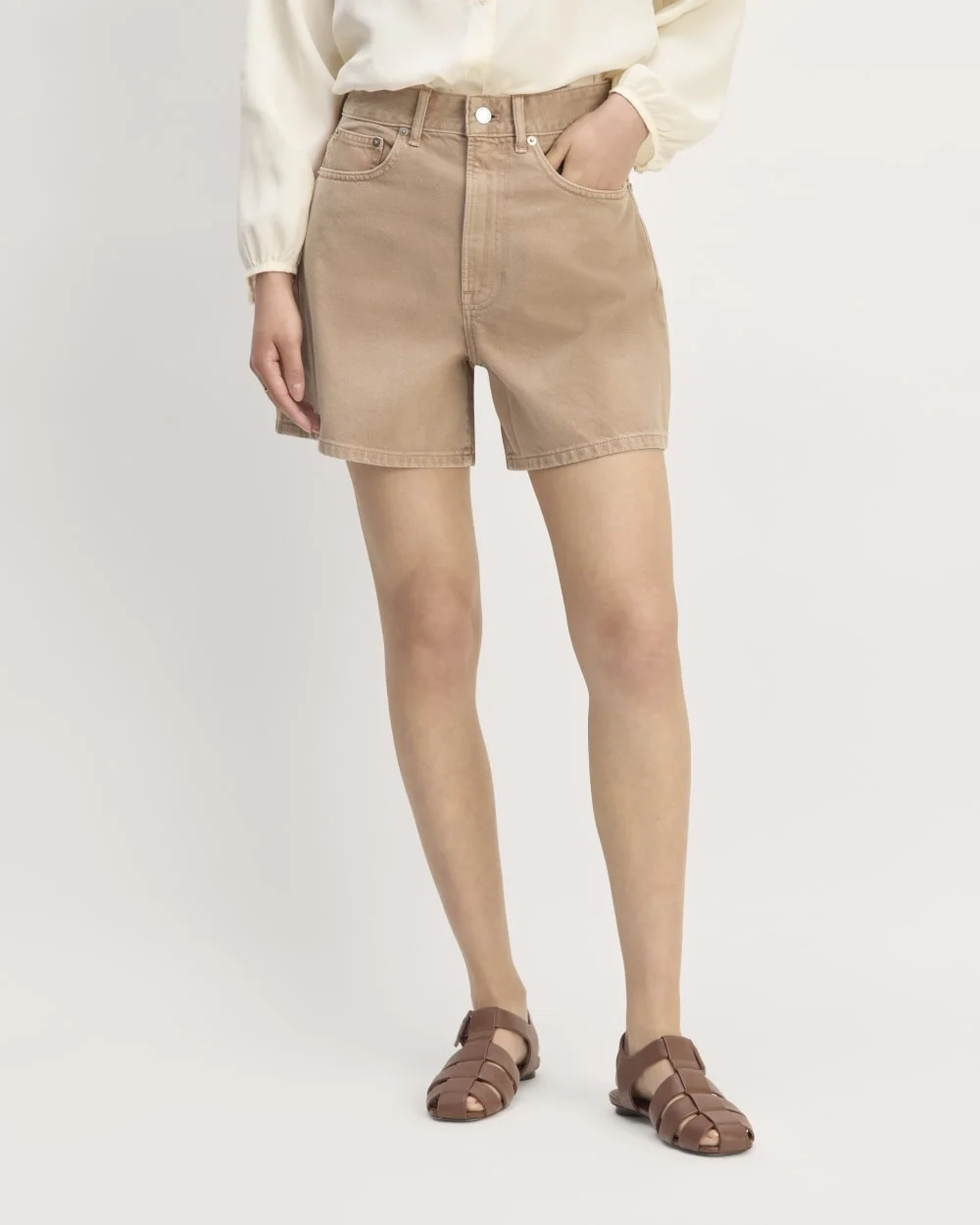 The A-Line Denim Short | Neutral Chanterelle (3)