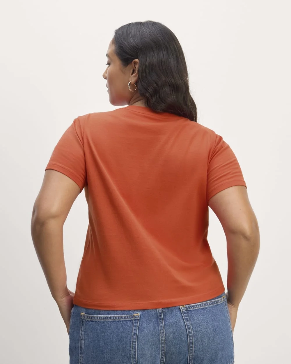 The Box-Cut Tee in Essential Cotton | Poppy Red | Pocket (2)