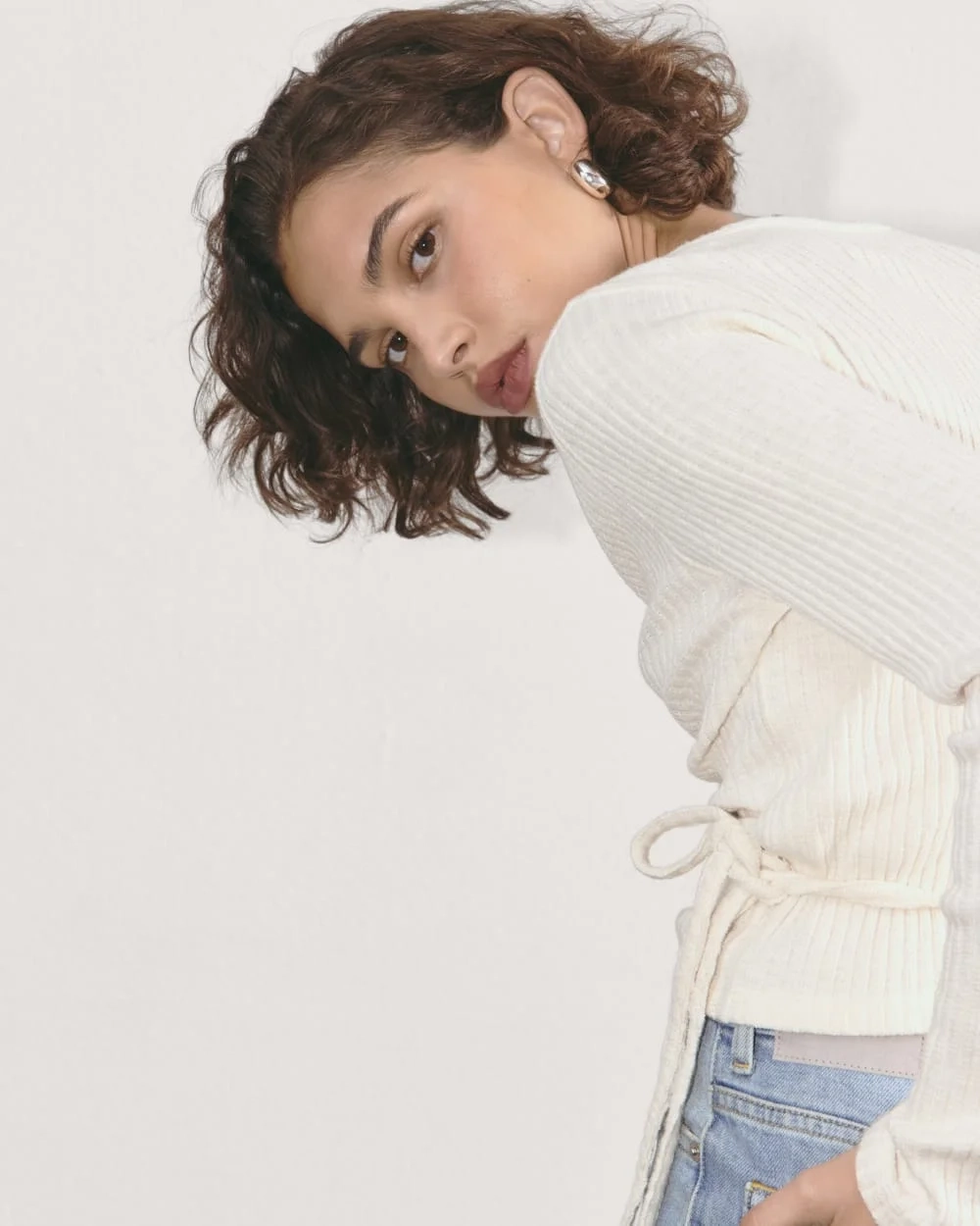 The Cozy Rib Wrap Top | Bone (4)