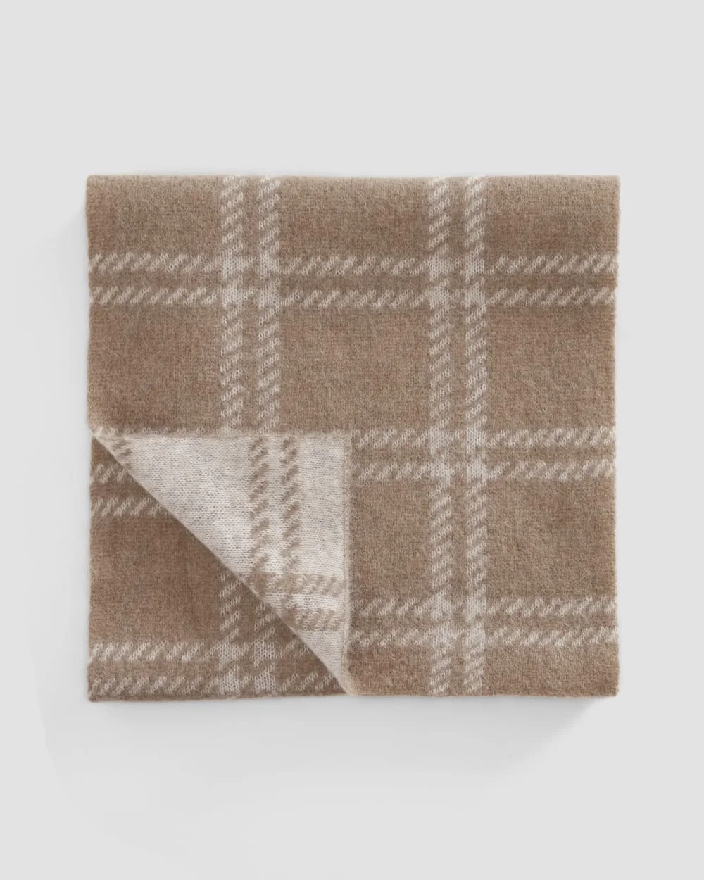 The Alpaca Patterned Scarf | Wheat / Lightest Taupe (2)