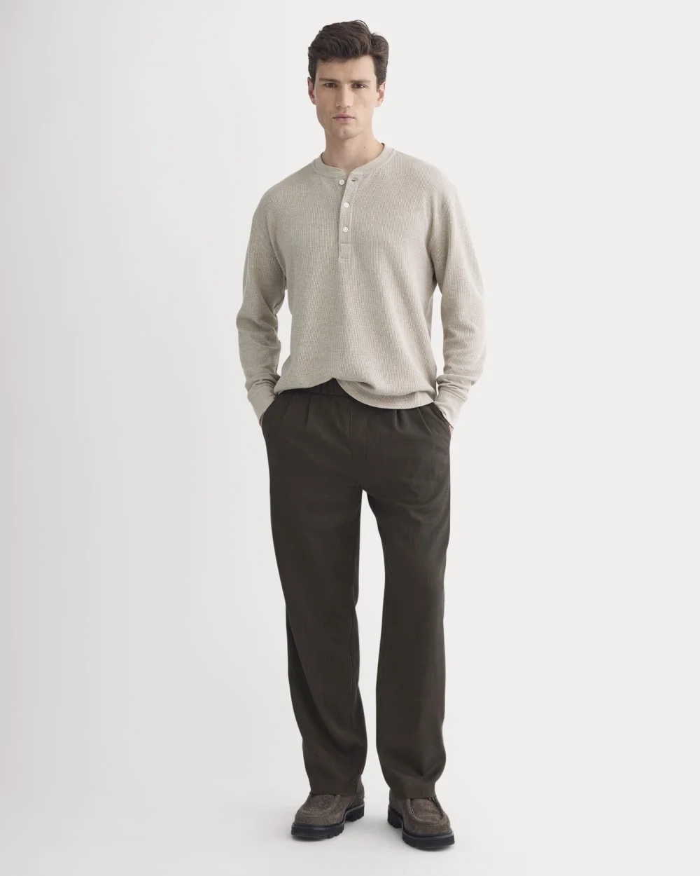 Thermal Henley in Cozy Waffle | Heathered Oatmeal (4)