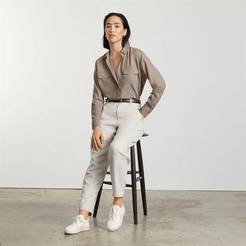 The Washable Silk Relaxed Shirt  | Burnt Sugar (3)