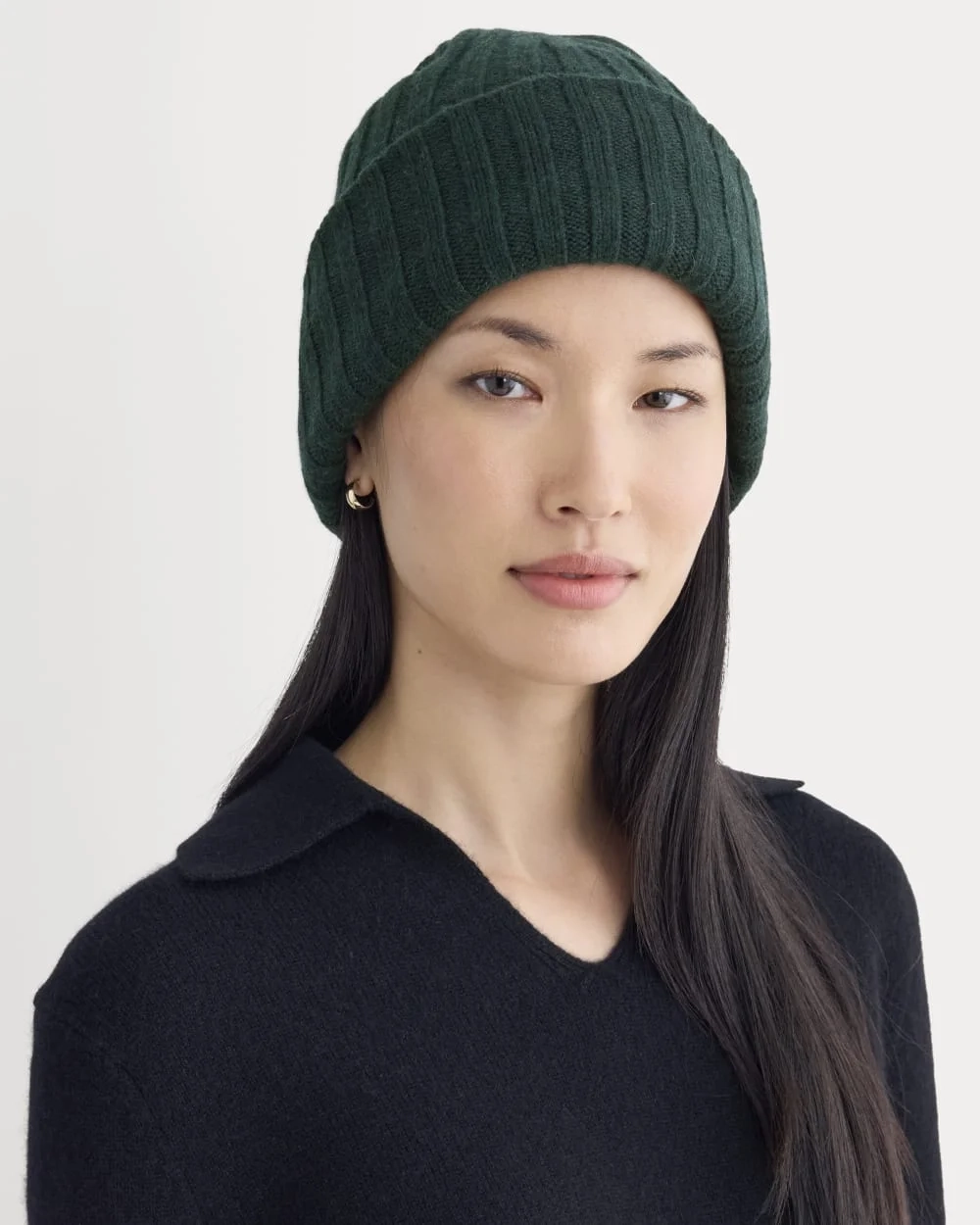 Chunky Ribbed Beanie | Heathered Dark Sea (3)