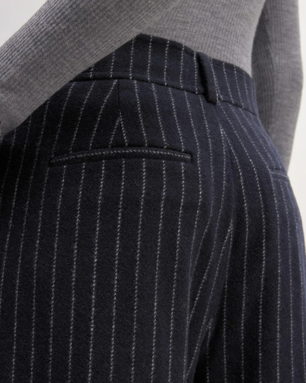 The ReWool® Way-High Drape Pant | Navy / Bone (2)