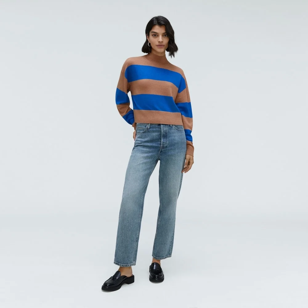 The Luxe Merino Turtleneck | Sahara / Lapis Blue (3)