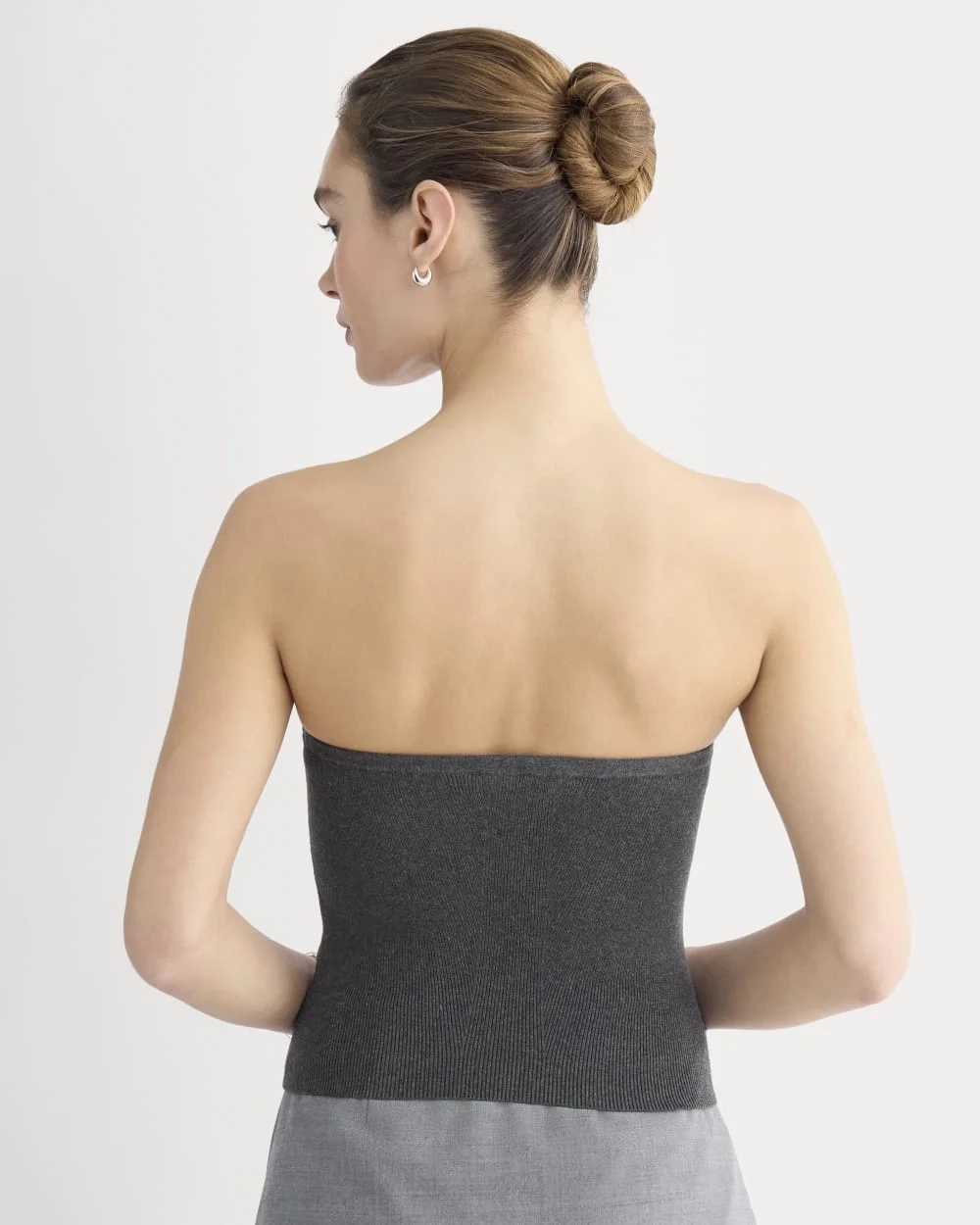 Knit Tube Top | Heathered Soot (4)