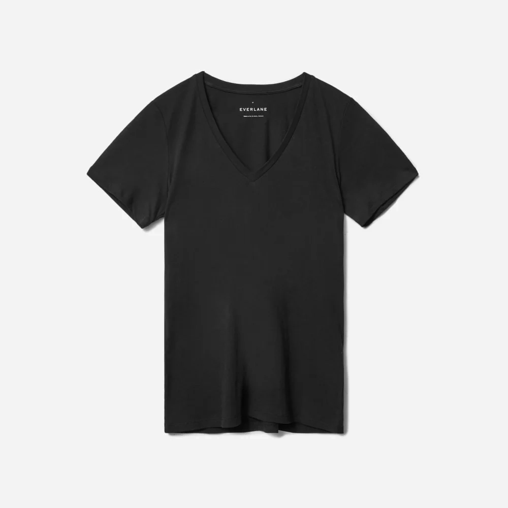 The Organic Cotton V-Neck | Black (2)