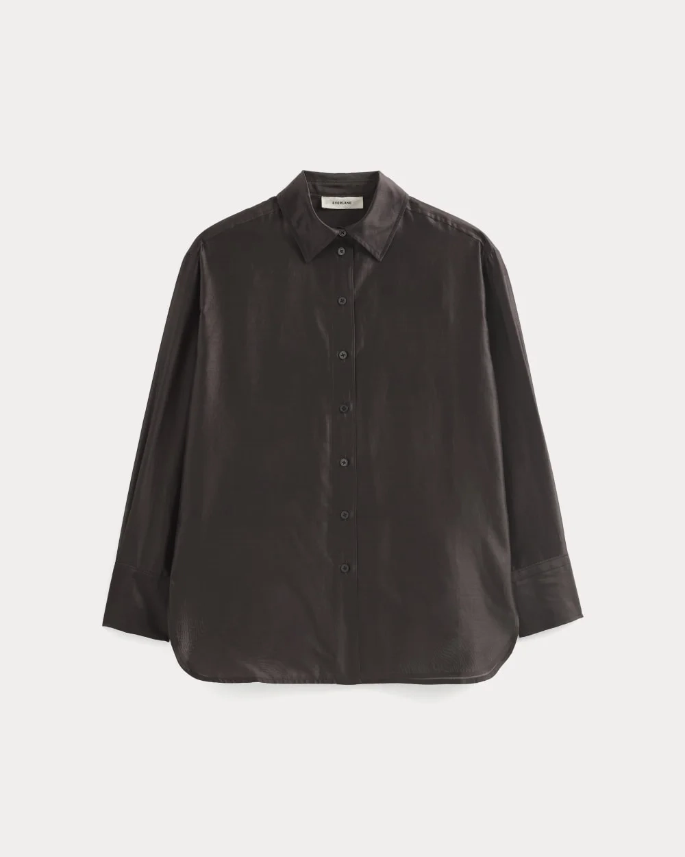 Oversized Shirt in Cotton-Silk Organza | Dark Chocolate (4)