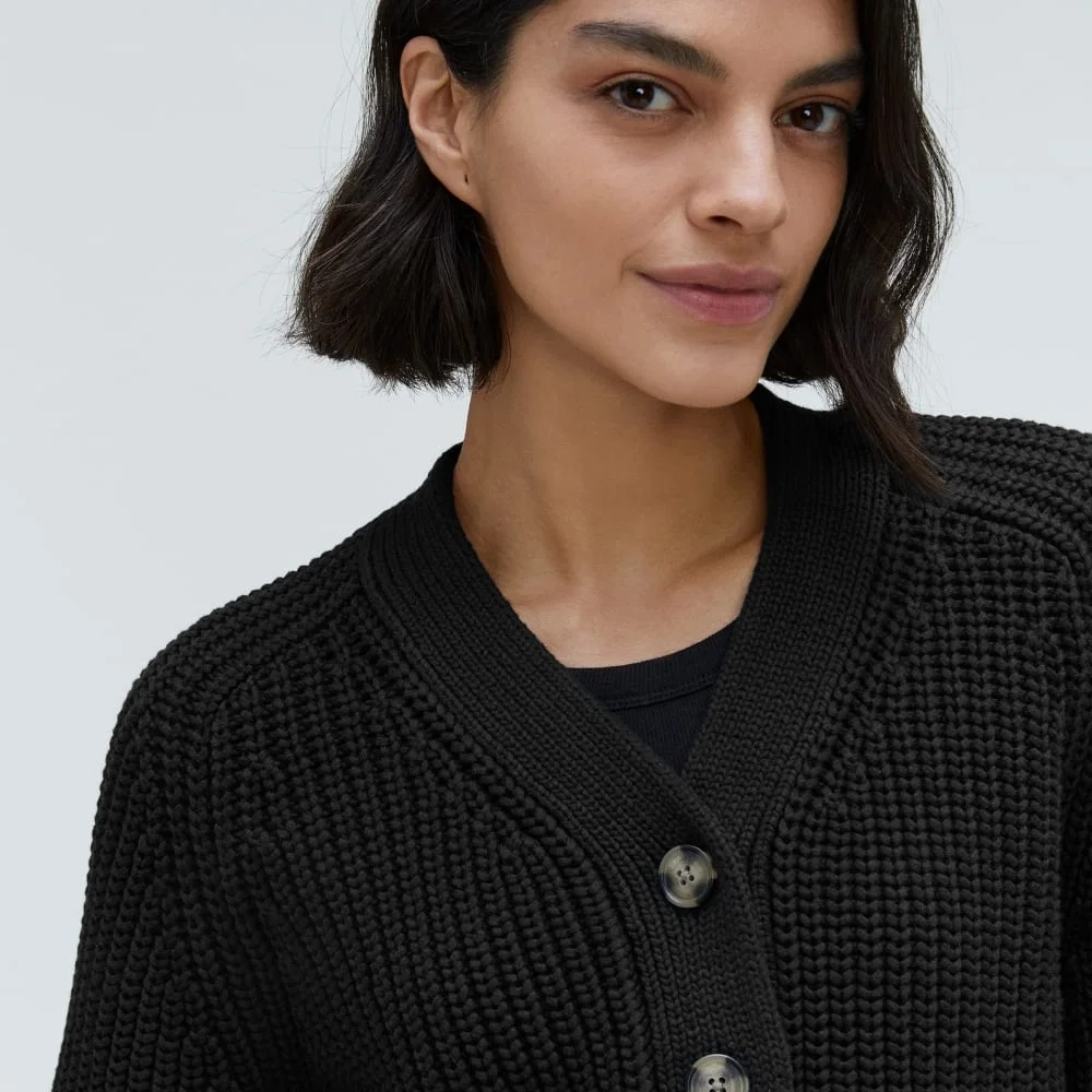 The Texture Cotton Cardigan | Black (3)