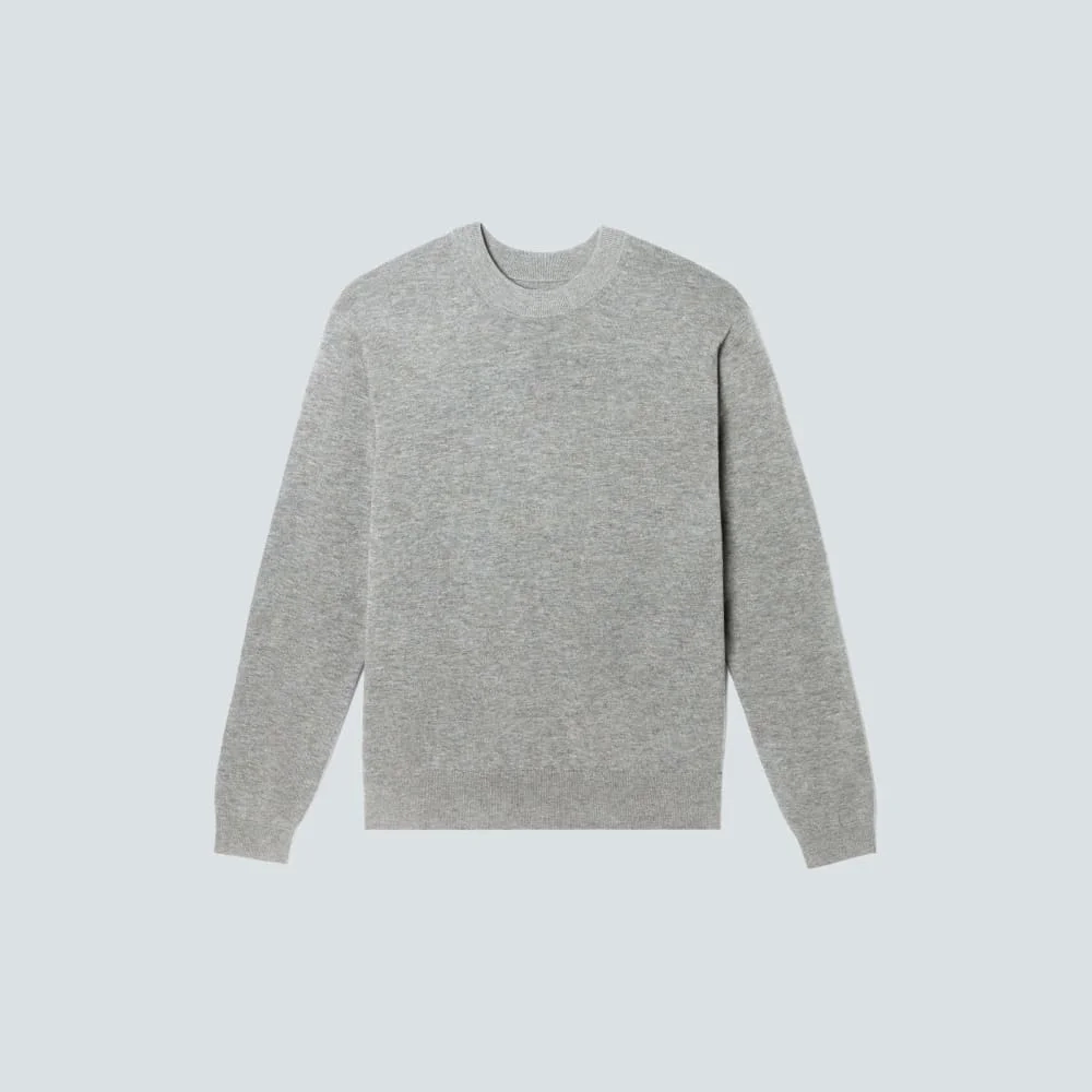 The Merino-Blend Crewneck Sweater |  Heathered Grey (2)