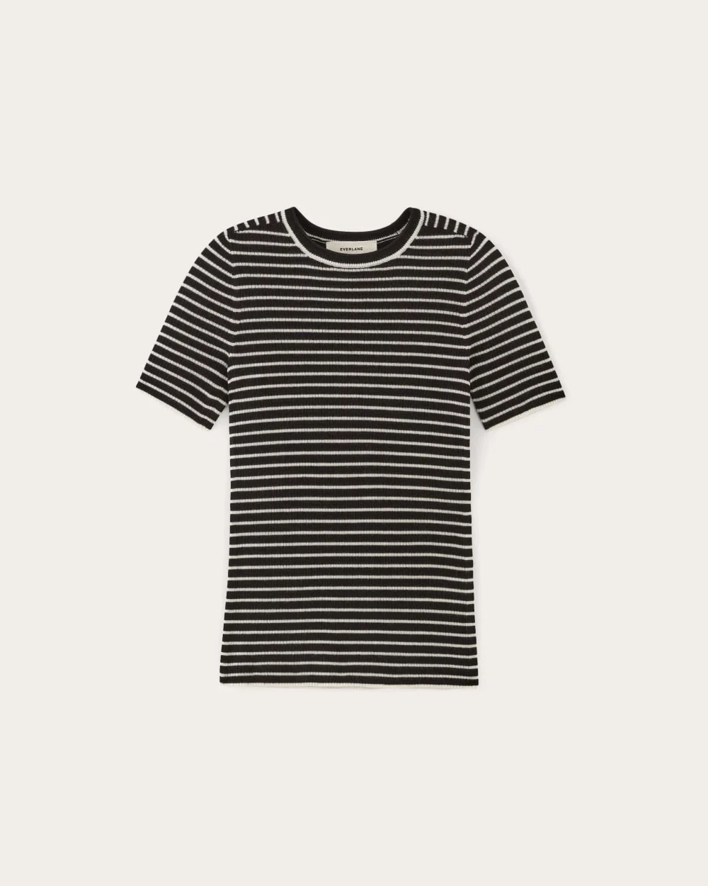 The Sweater Tee in Ultrasoft Merino | Black / Bone (5)
