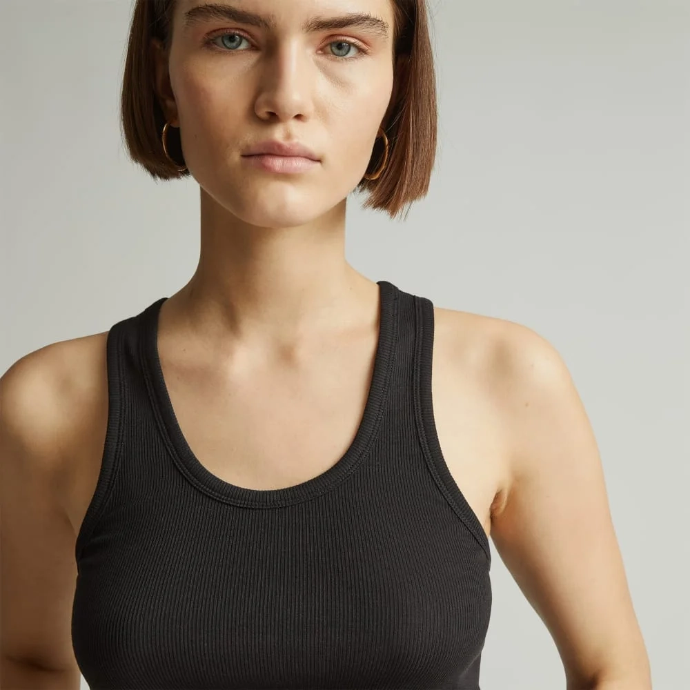 The Luxe Rib Tank | Black (3)