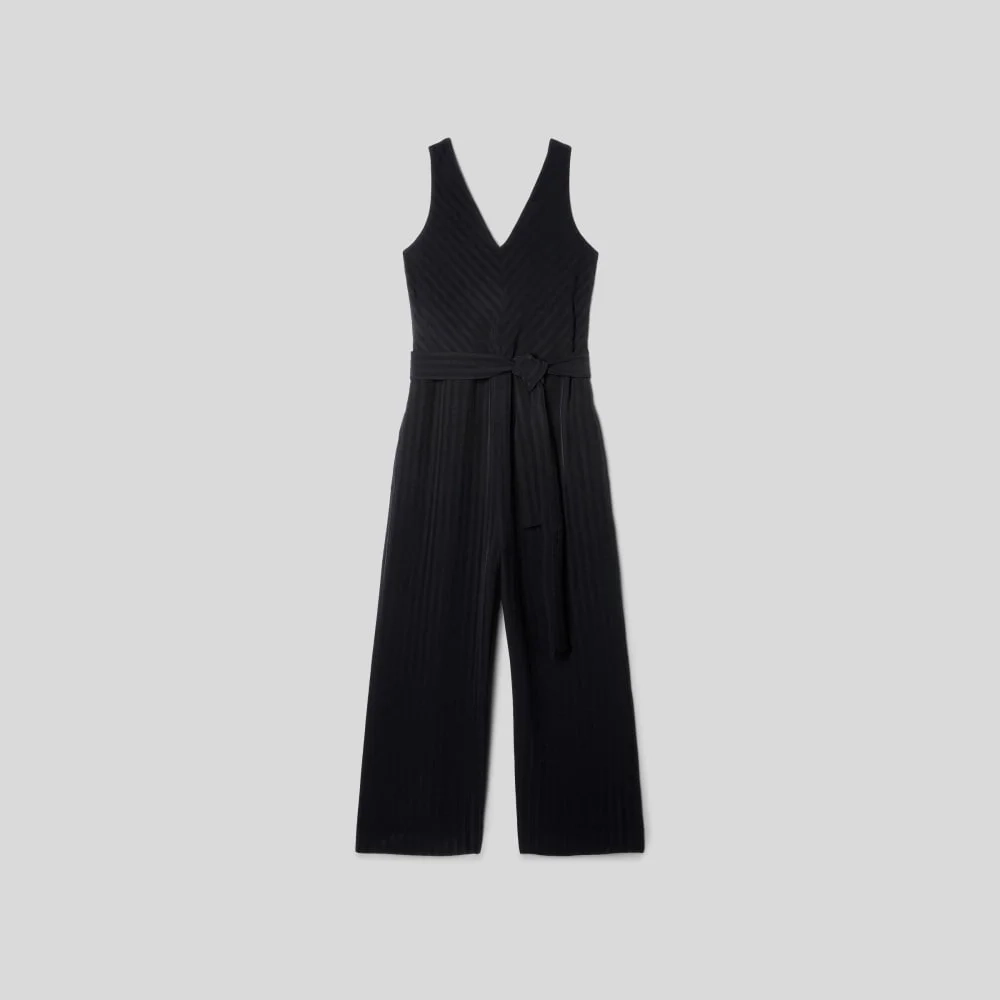 The City Stripe Draped Jumpsuit | Black (4)