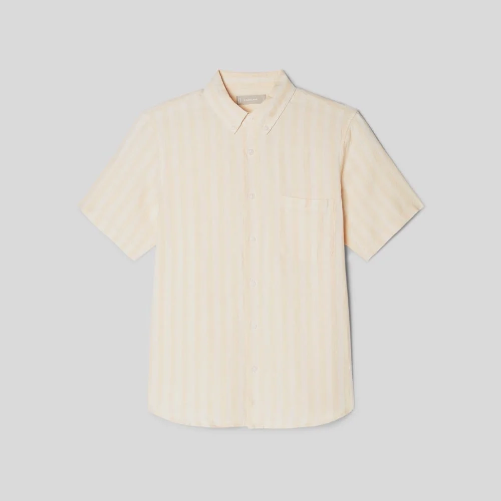 The Classic Short-Sleeve Shirt in Linen | Brazilian Sand / Canvas Tan (2)