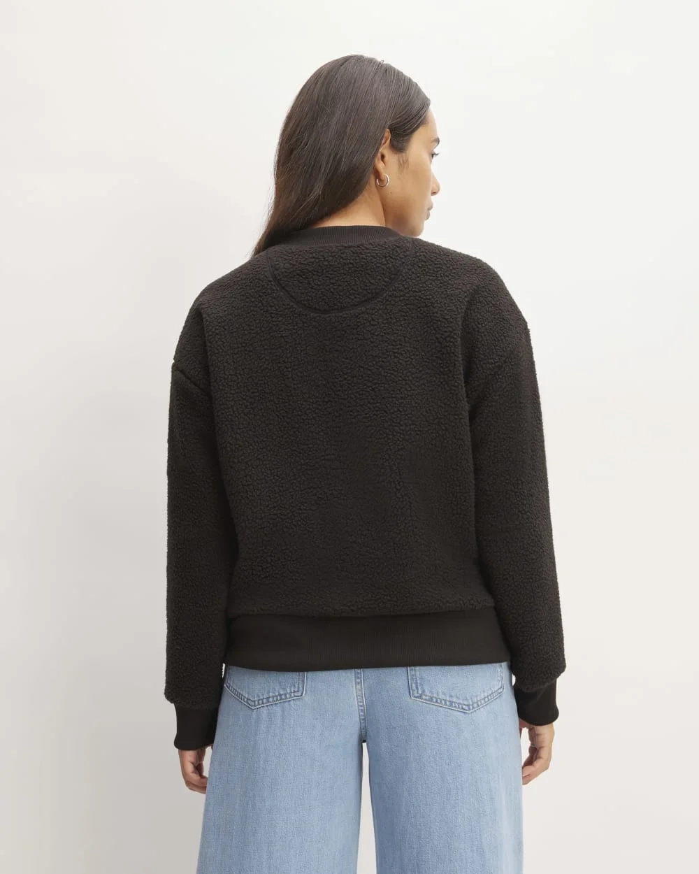 The ReNew Fleece Oversized Crew | Black (4)