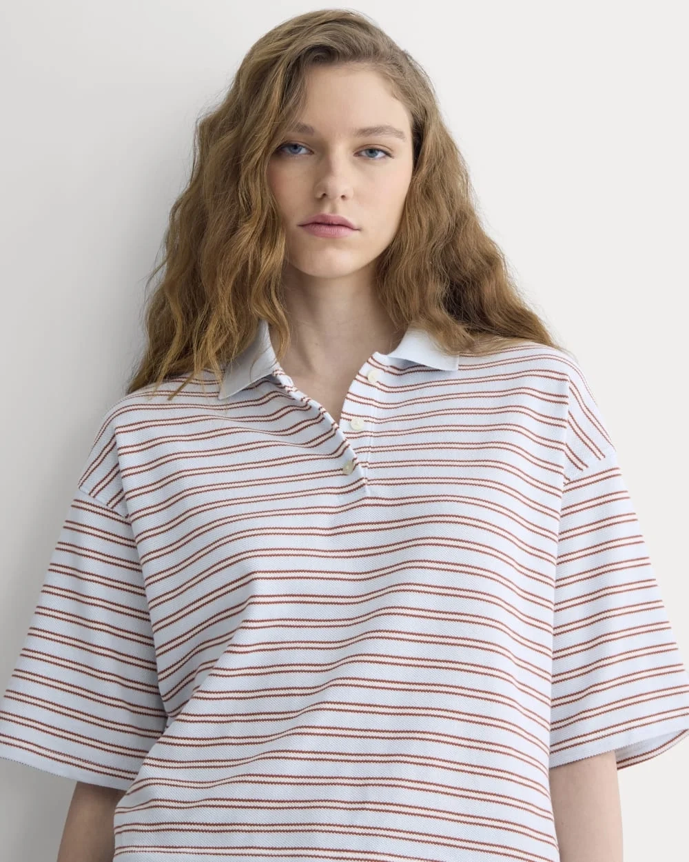 Pique Boxy Polo | Skywriting/Henna/Gardenia (3)