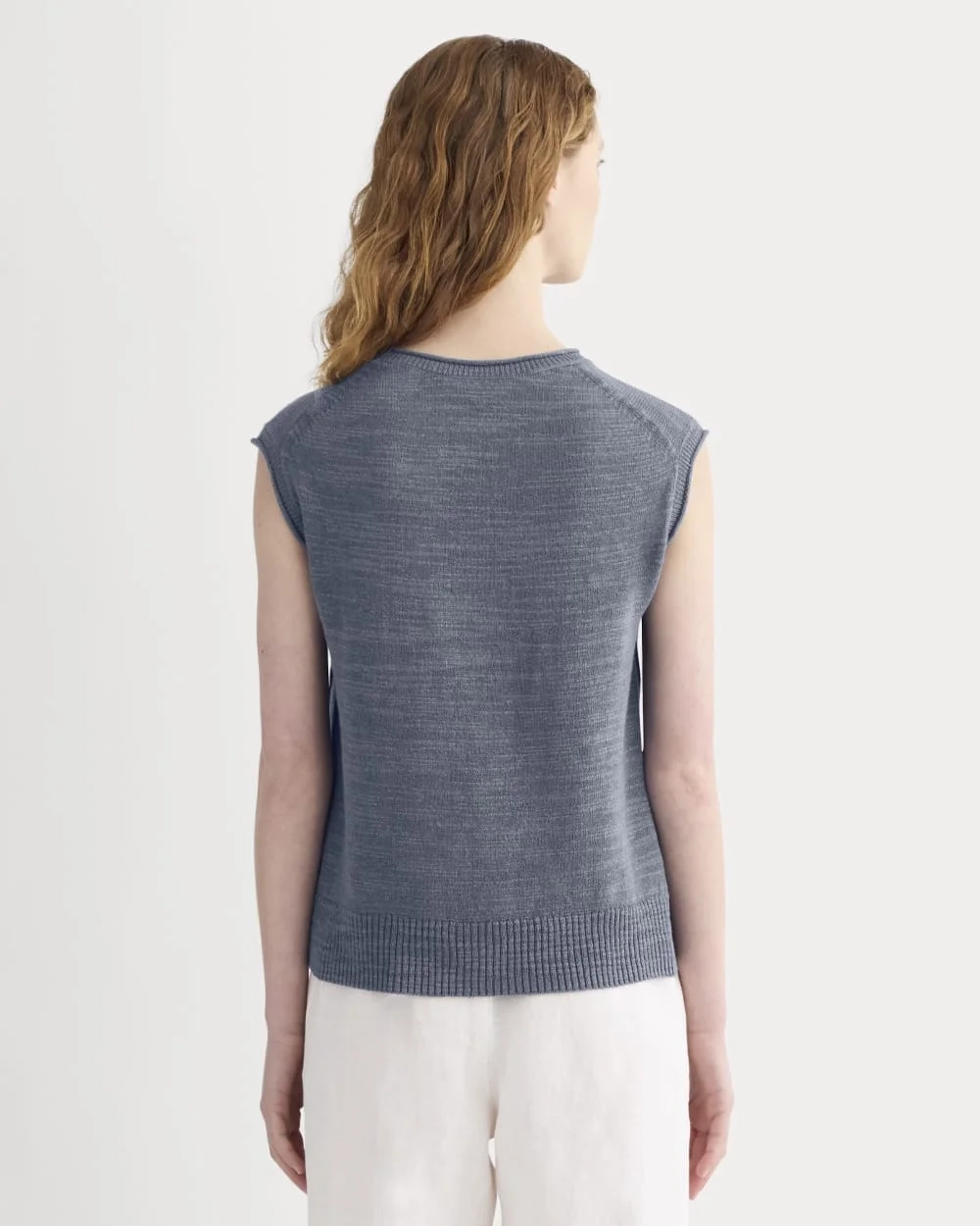 The Muscle Sweater in Cotton Linen | Indigo (4)