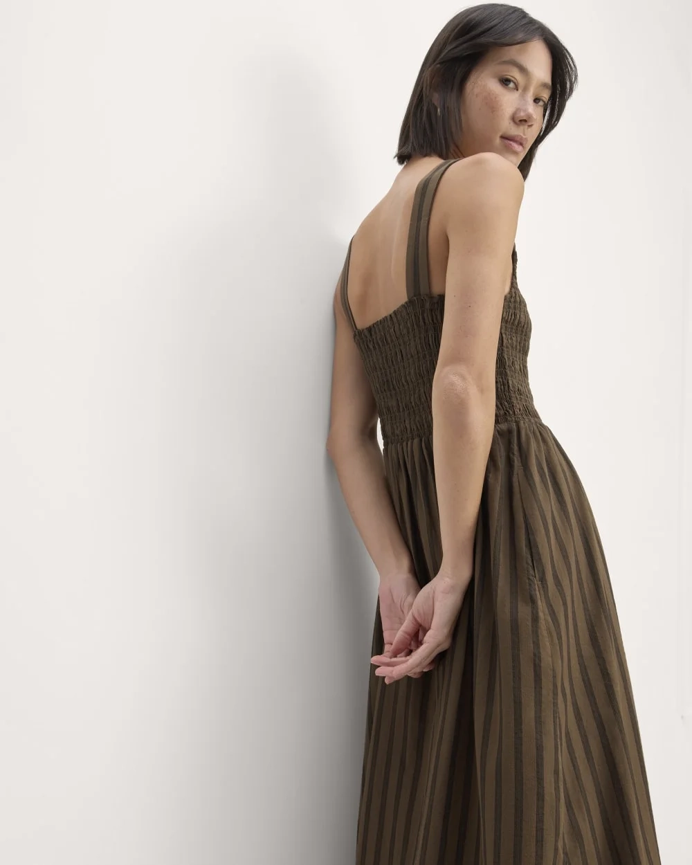 The Gauze Smock Dress | Cocoa / Black (4)
