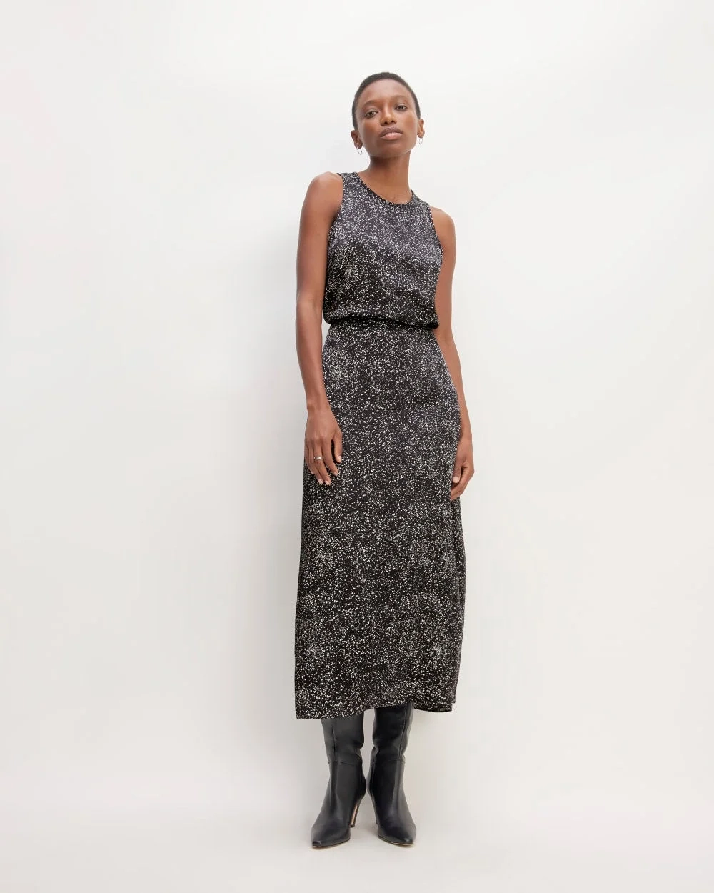 The Hammered Satin Slip Skirt | Black Moonsplatter