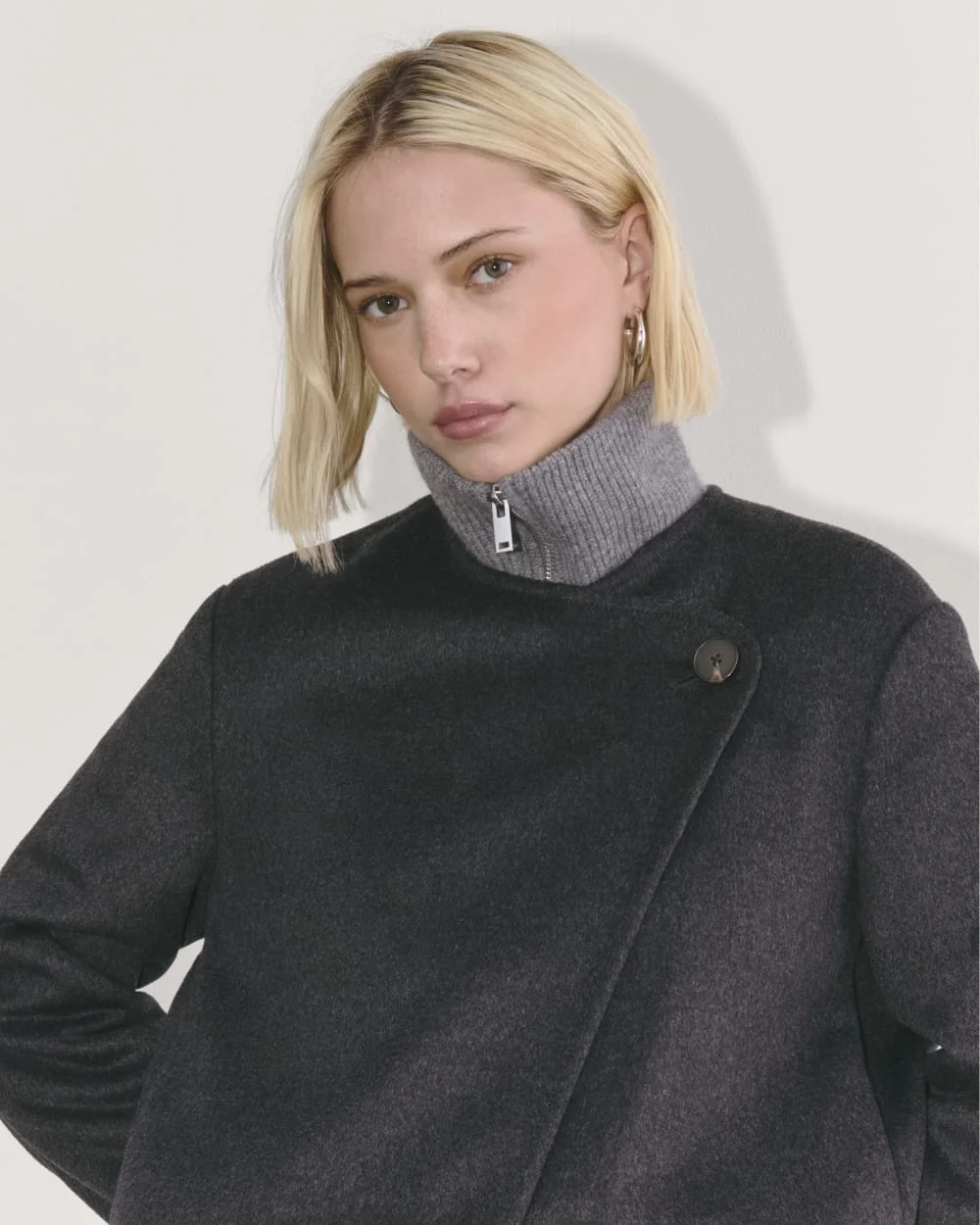 The October Coat | Dark Charcoal Melange (3)