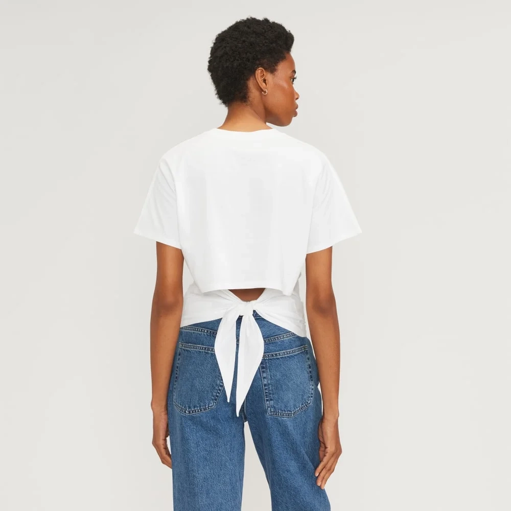 The Organic Cotton Tie Back Tee | White (2)