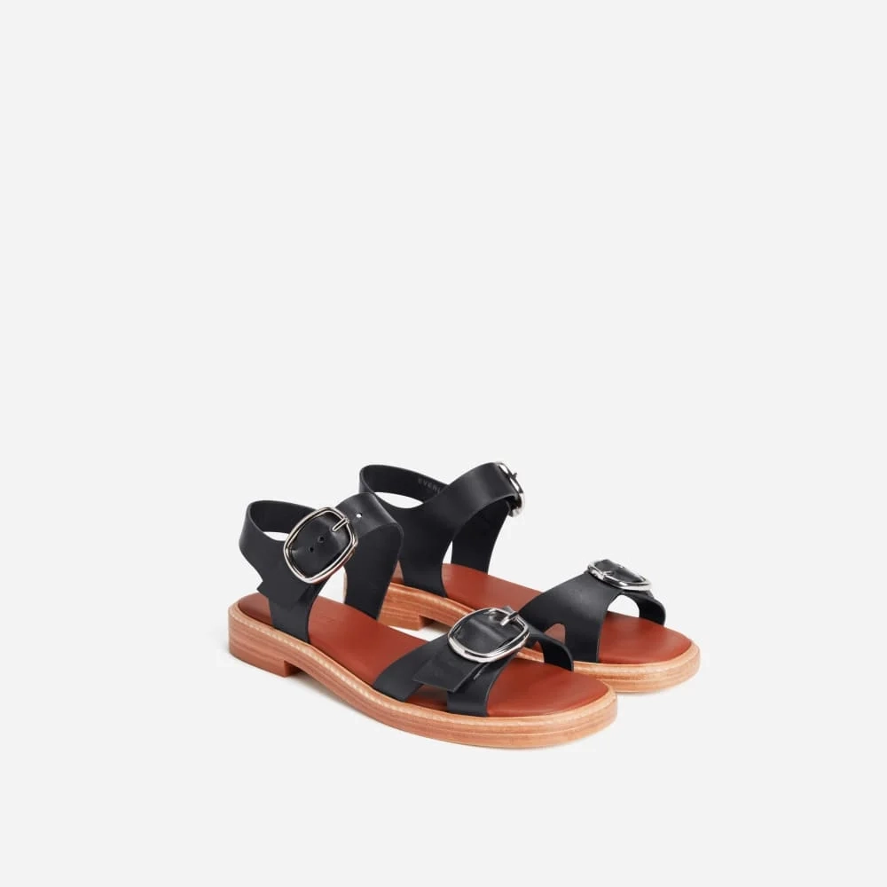 The Twin Buckle Sandal | Black (2)