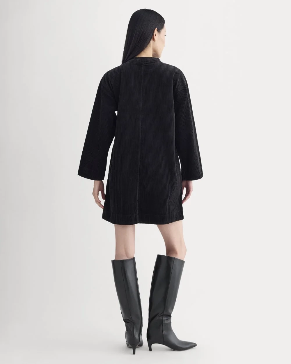 The Corduroy Mini Dress | Black (4)