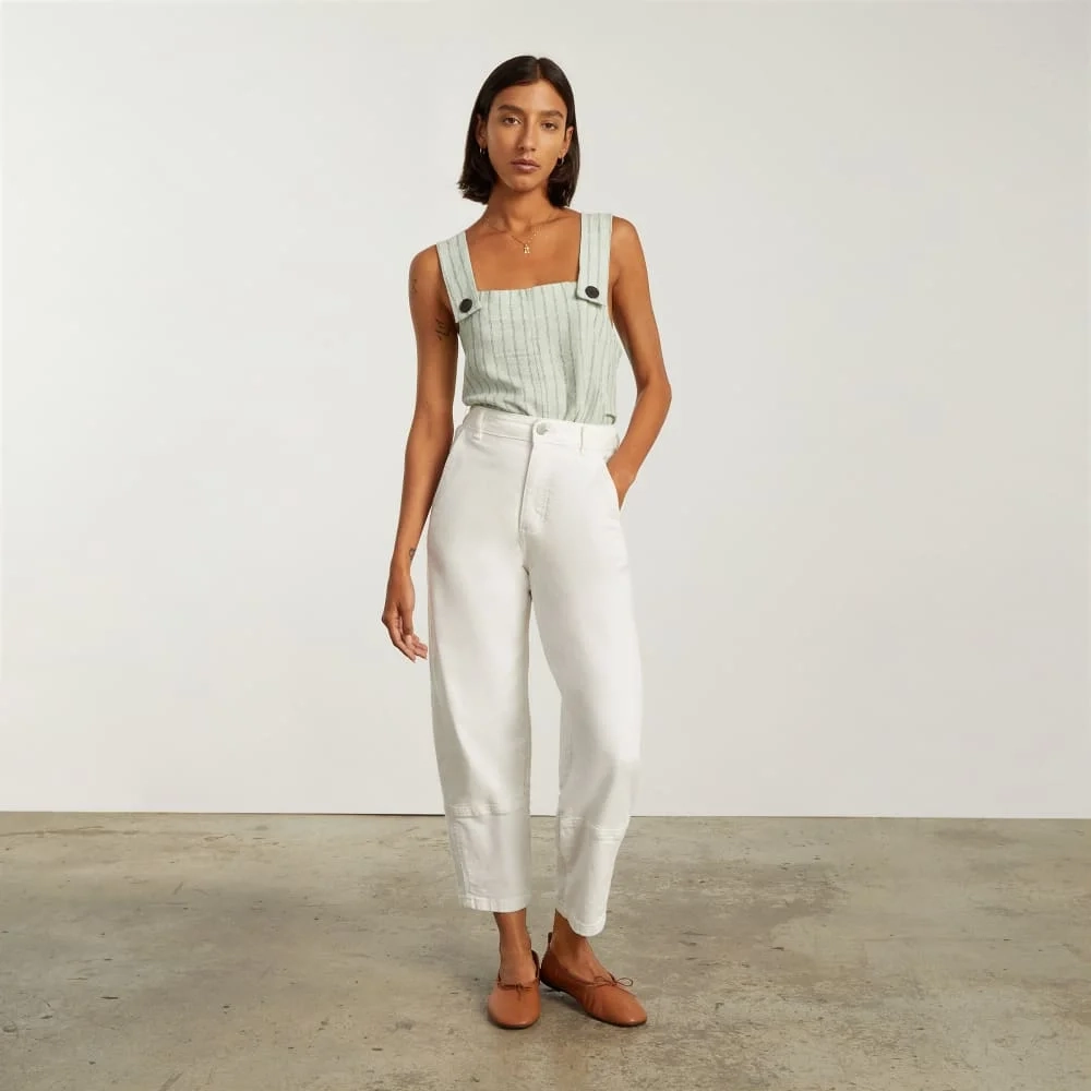 The Apron Linen Tank | Seafoam Pinstripe (4)