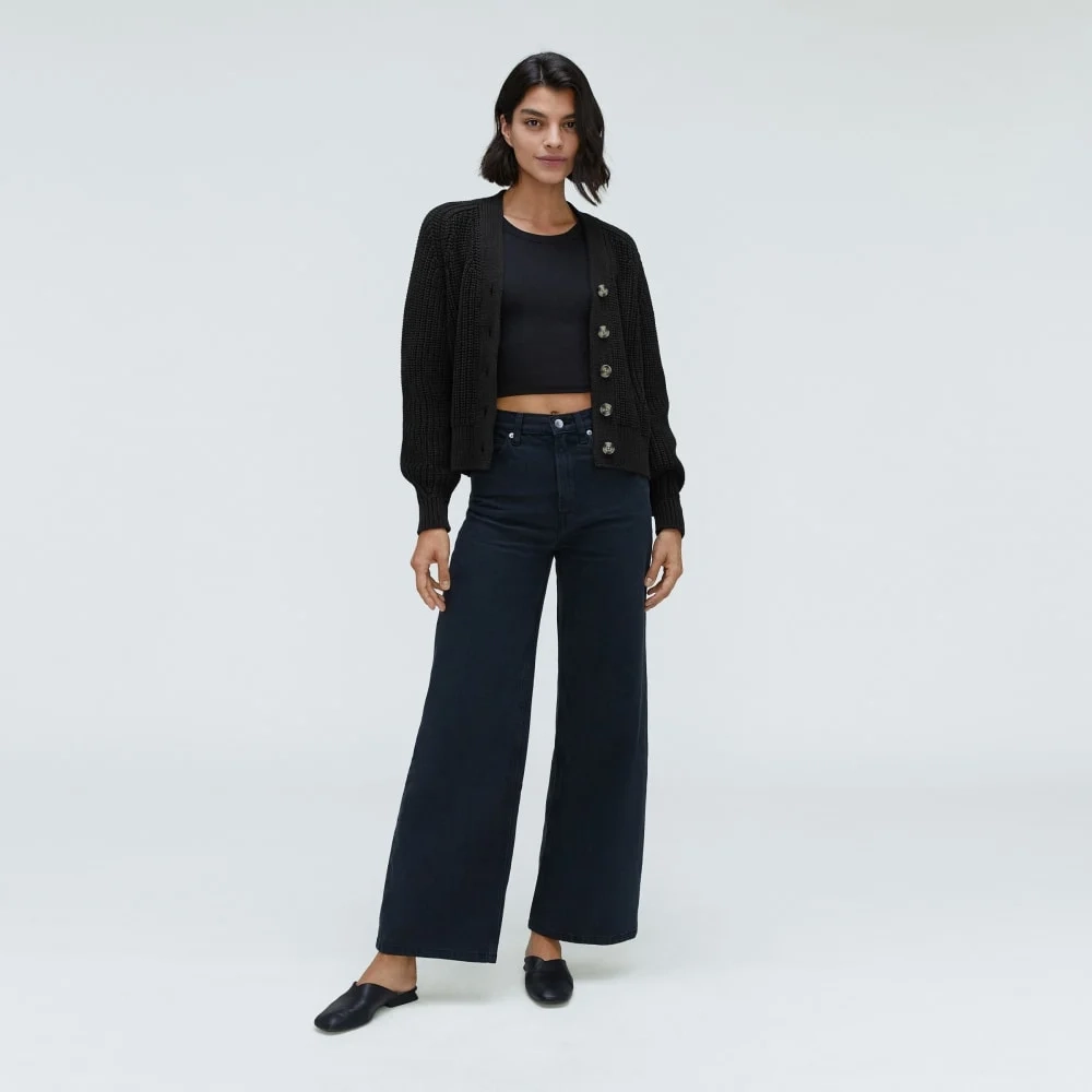 The Texture Cotton Cardigan | Black (4)