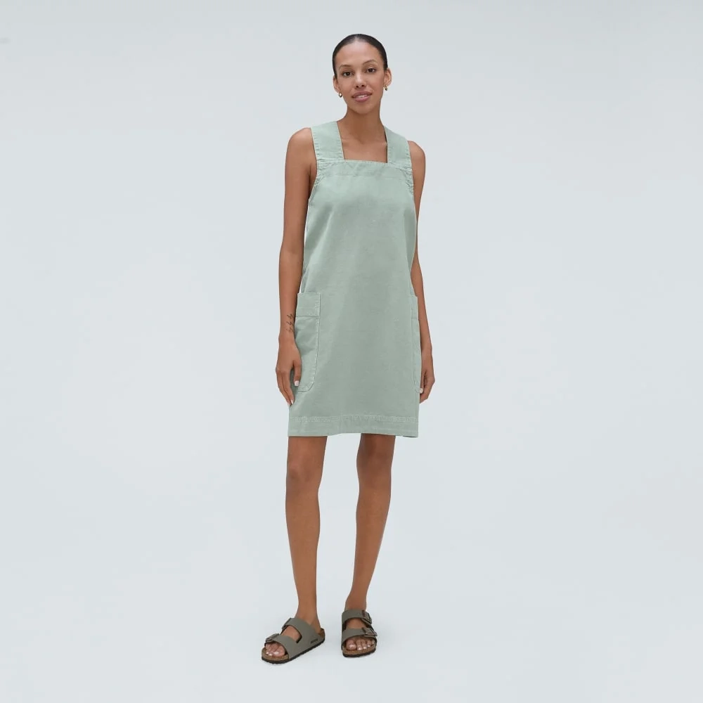 The Cross-Back Apron Mini Dress | Sea Glass (2)