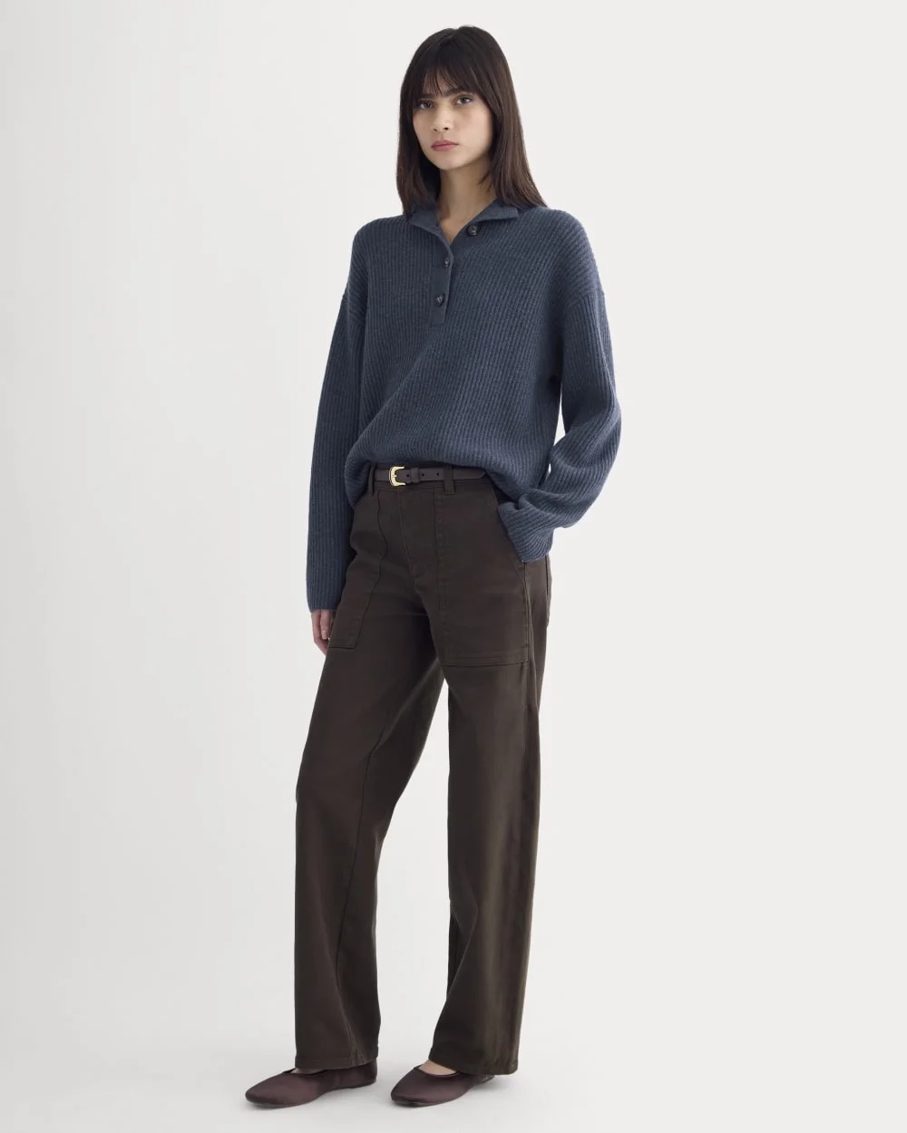 The Cocoon Henley in Wool Cashmere | Indigo (4)