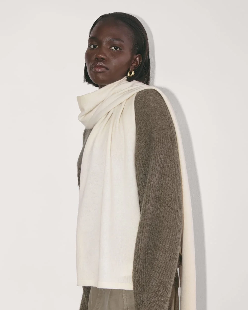 The Cashmere Scarf | Bone (2)