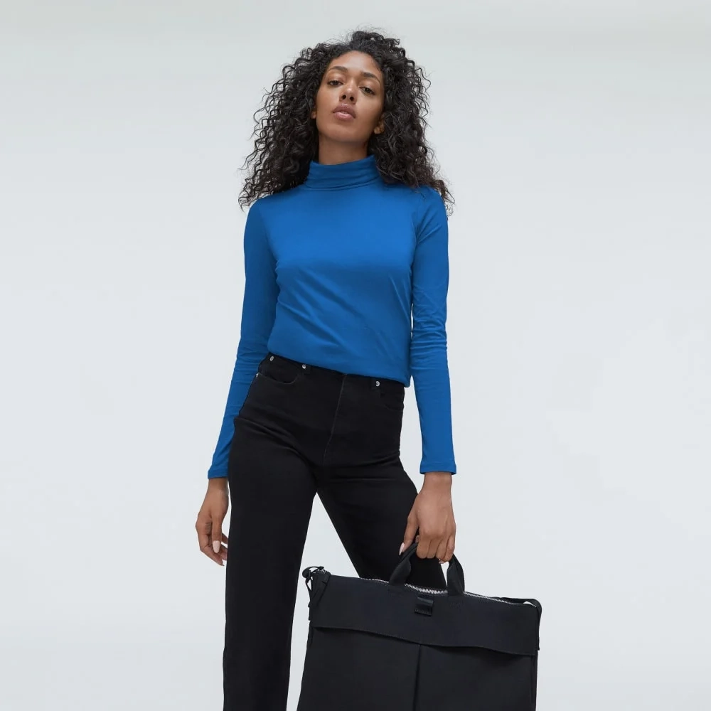 The Organic Cotton Turtleneck | Lapis Blue (3)