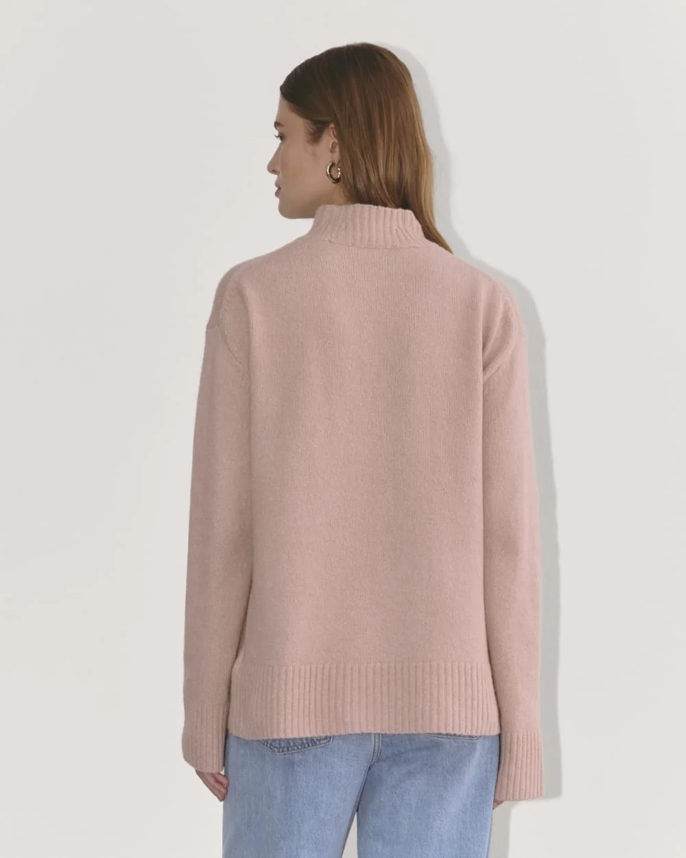 The Mockneck Sweater in Plush Cotton | Dusty Rose (4)