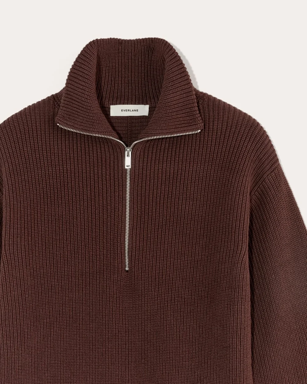 The Half-Zip in Everyday Cotton | Dark Mahogany (6)