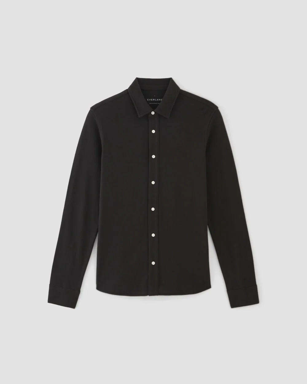 The Long-Sleeve Pique Shirt | Black (2)