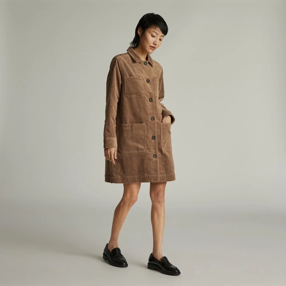 The Corduroy Long Shirt Jacket | Toasted Coconut (5)