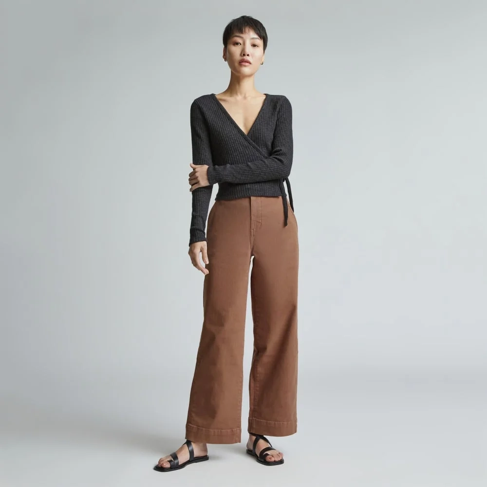 The Organic Wide-Leg Pant | Carob Brown
