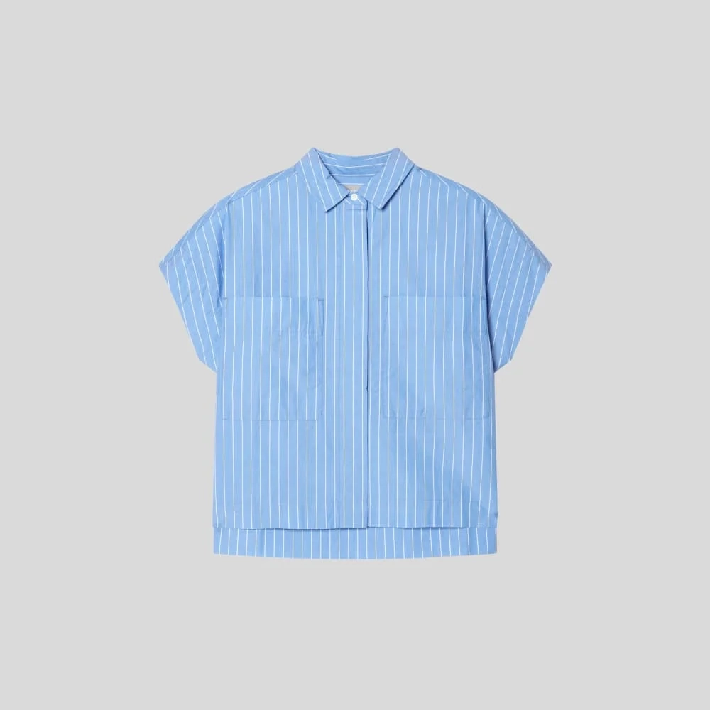 The Short-Sleeve Box Shirt |  Mariner Blue / White (3)