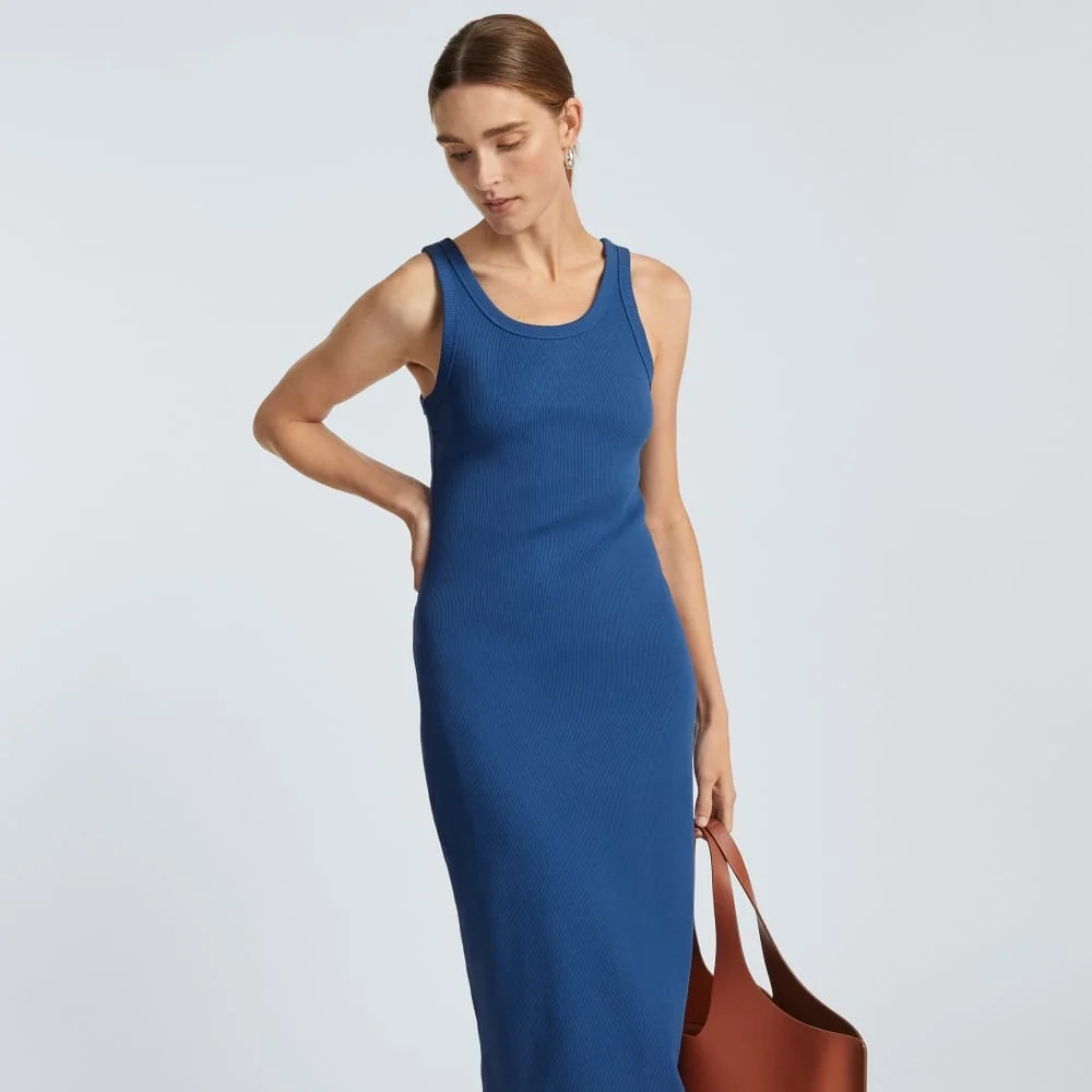 The ’90s Rib Dress | Deep Blue (4)