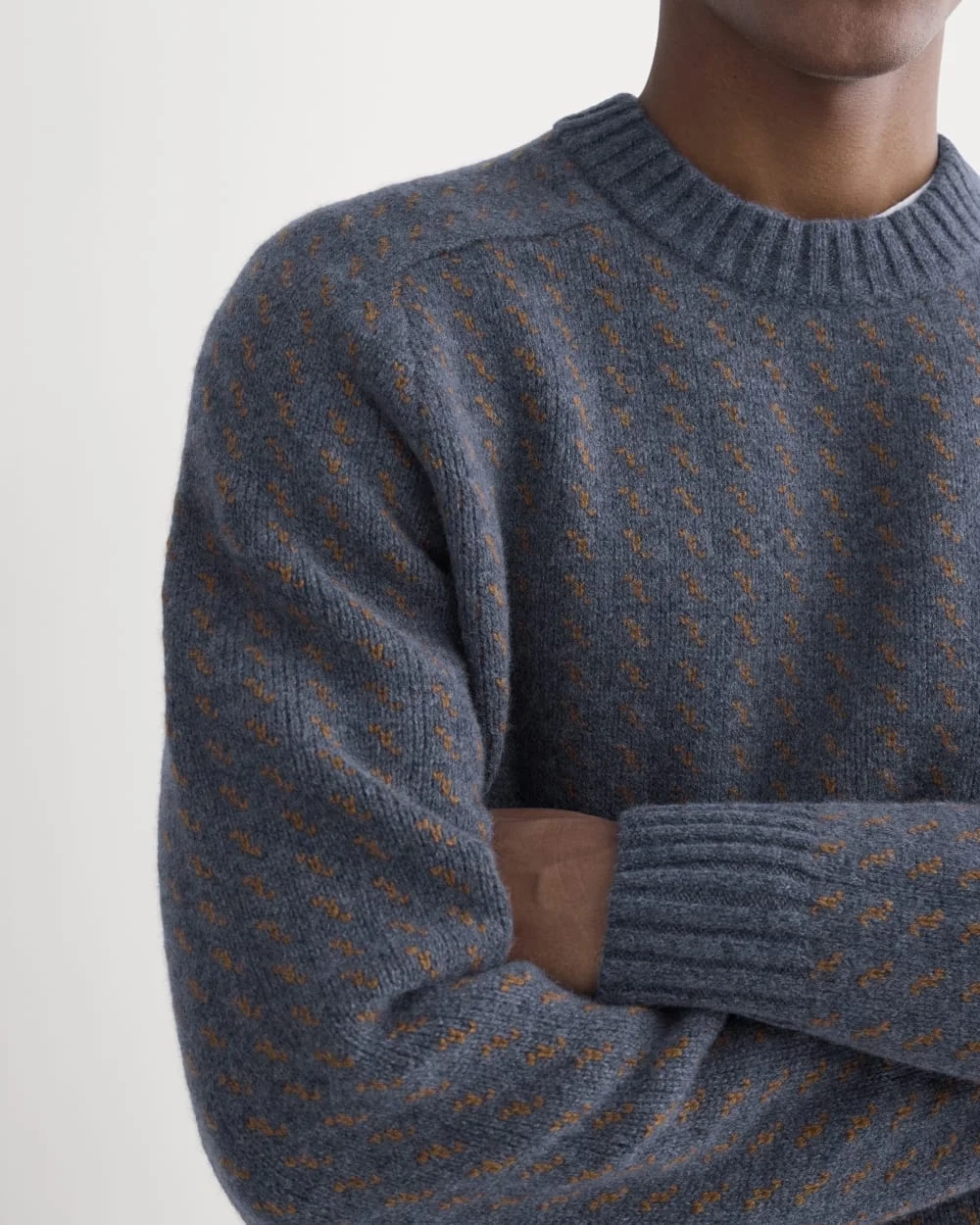 Wool Cashmere Nordic Crew | Heathered Indigo (2)