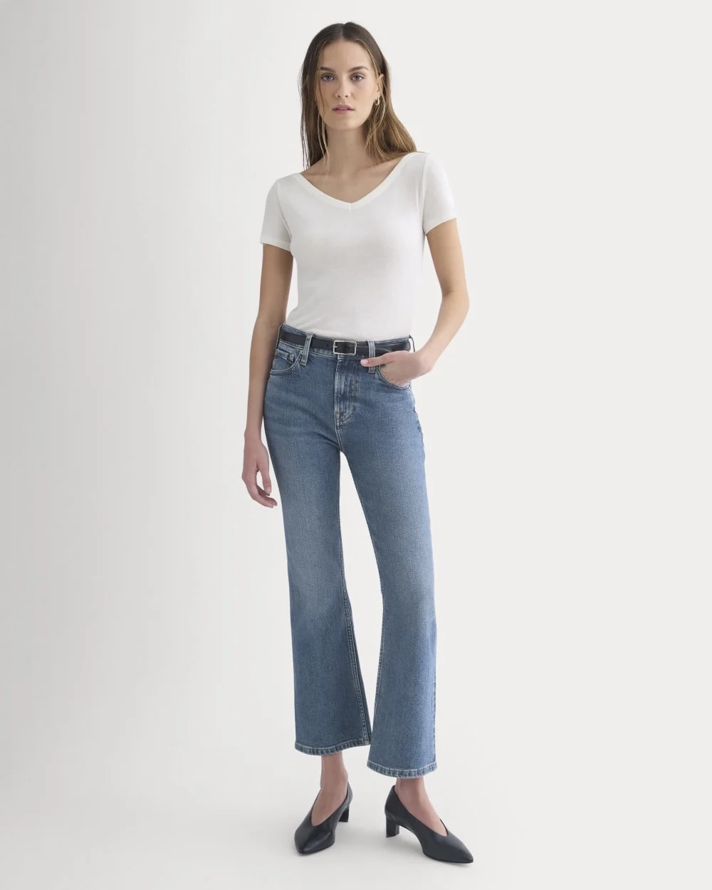 Tissue Short-Sleeve V-Neck Top | Bone (3)
