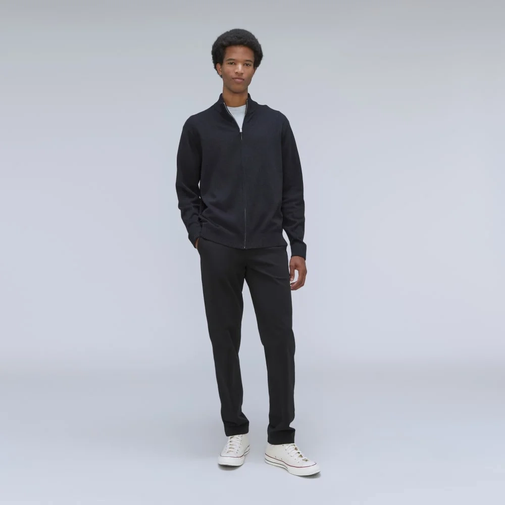 The No-Sweat Full Zip Sweater | New Black (3)