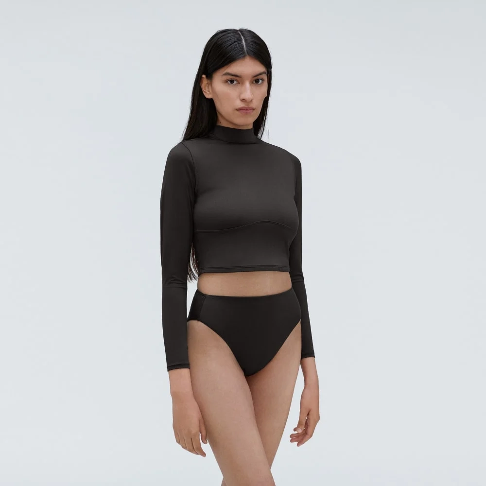 The High-Rise Cheeky Bikini Bottom | Black (2)