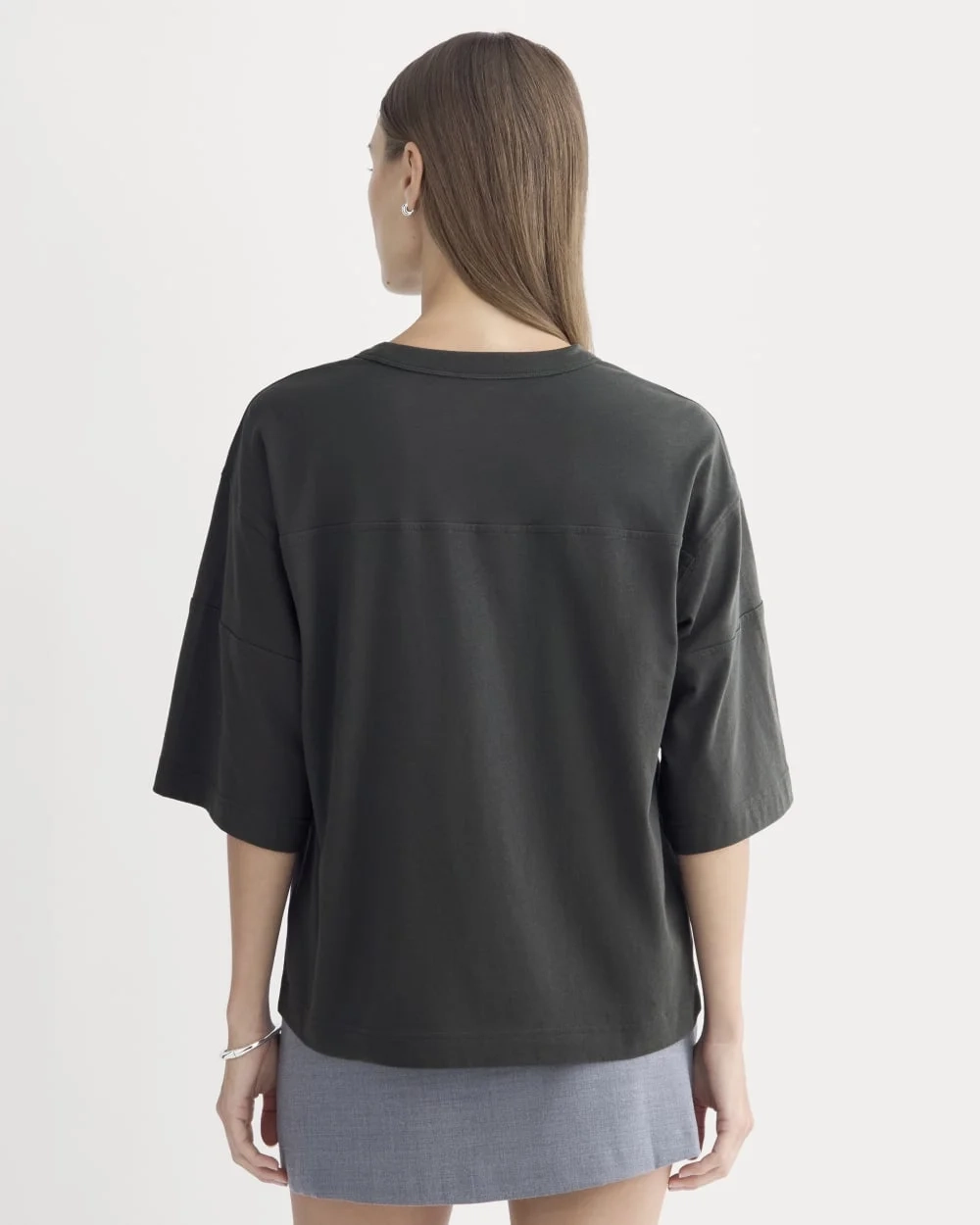 Oversized Varsity Tee in Essential Cotton | Washed Black (3)