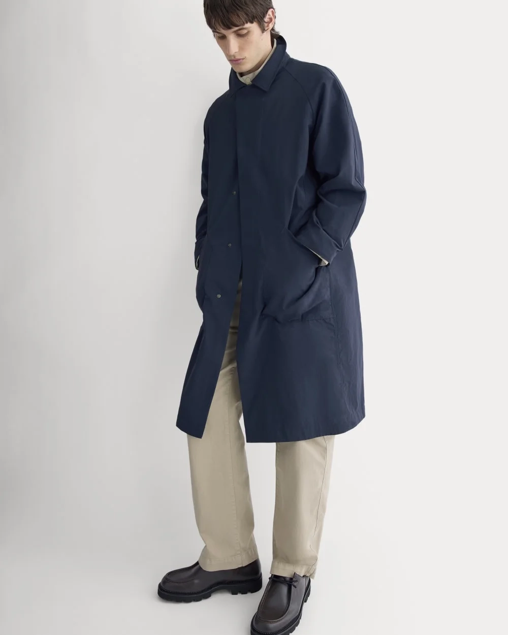 Re:Cycled Nylon Mac Coat | Deep Navy (7)