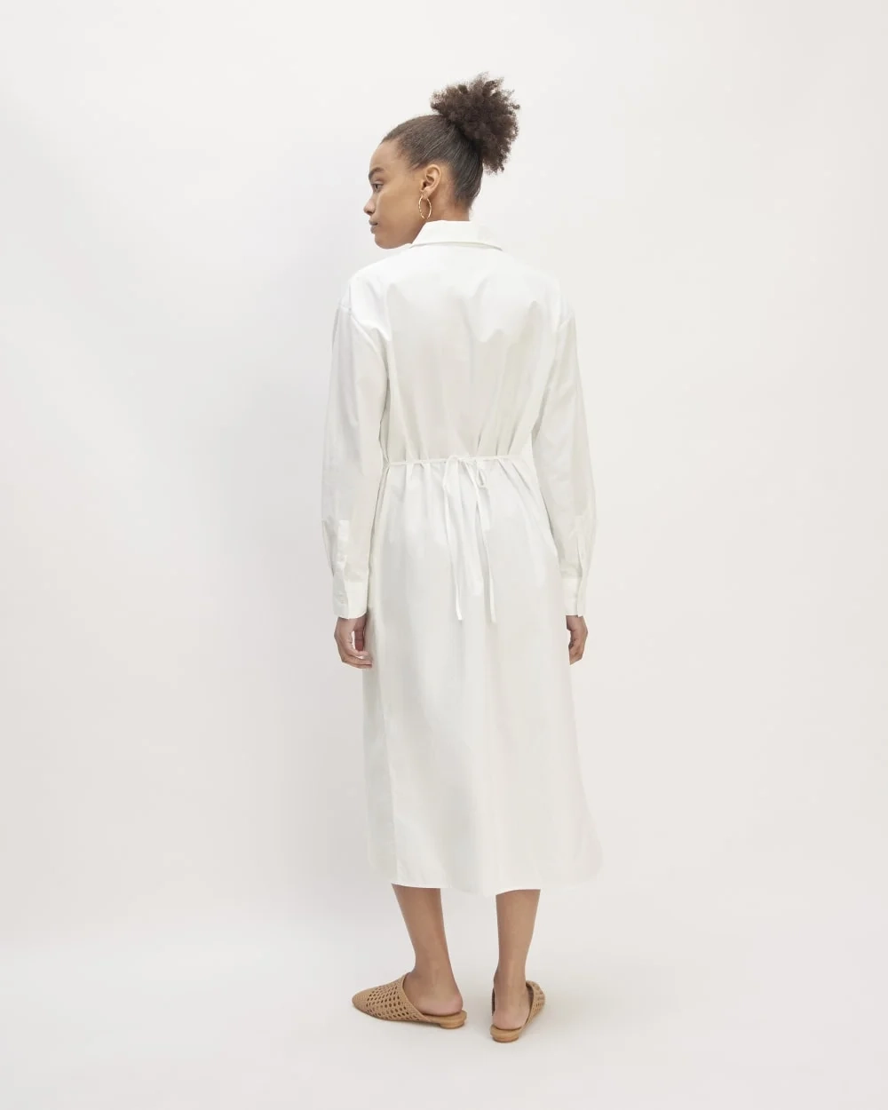 The Supima® Cotton Midi Shirt Dress | White (4)