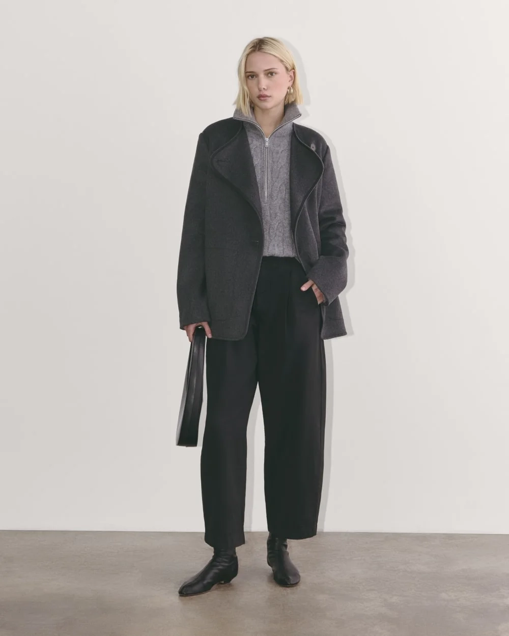 The October Coat | Dark Charcoal Melange (4)