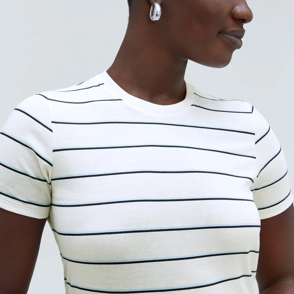The Organic Cotton Crew Tee |  Navy / White (3)