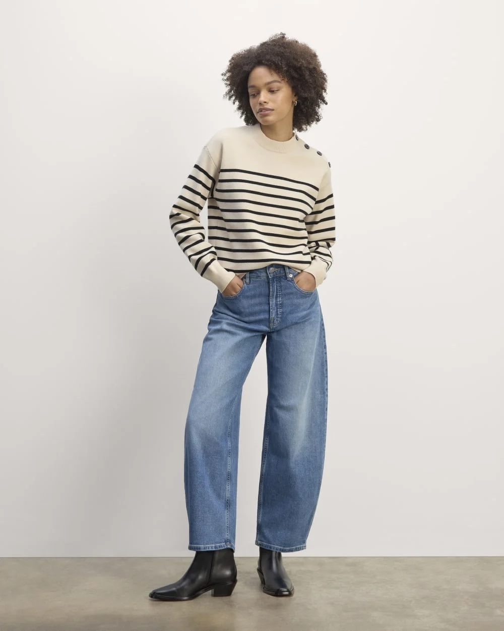 The Mariner Crew Sweater | Canvas / Black (3)